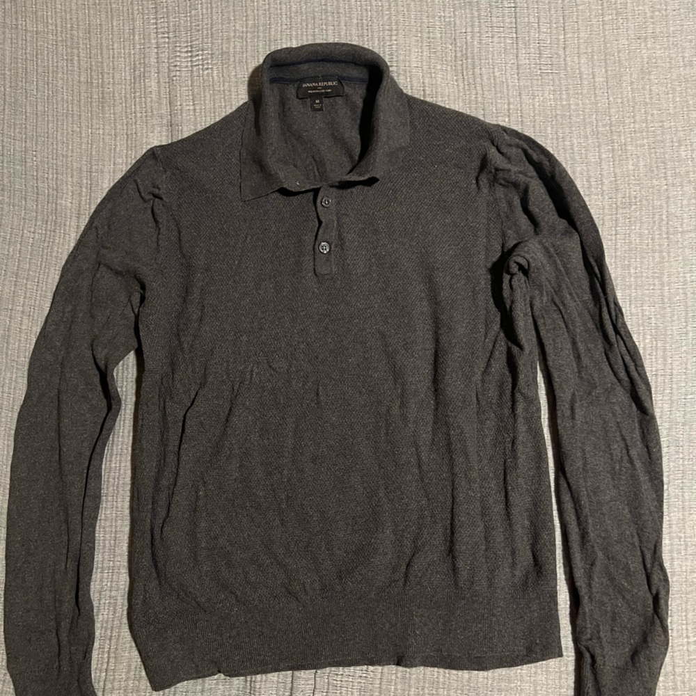 Banana Republic Charcoal Henley Top